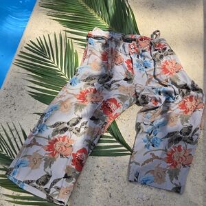 Floral Wide-Leg Pants